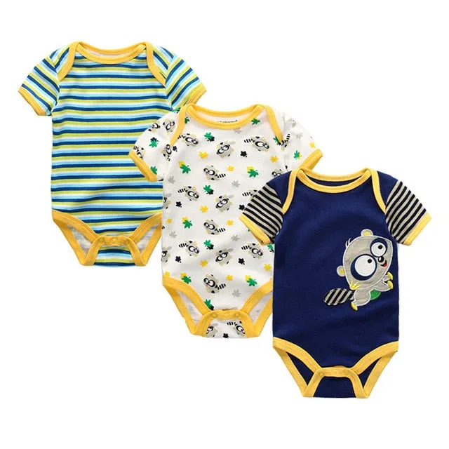 3pcs Baby Girls Bodysuit 0-12M