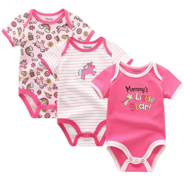 3pcs Baby Girls Bodysuit 0-12M