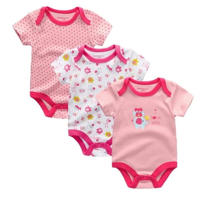 3pcs Baby Girls Bodysuit 0-12M