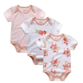 3pcs Baby Girls Bodysuit 0-12M