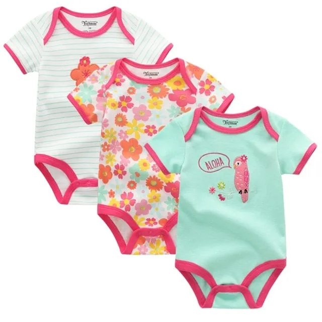 3pcs Baby Girls Bodysuit 0-12M