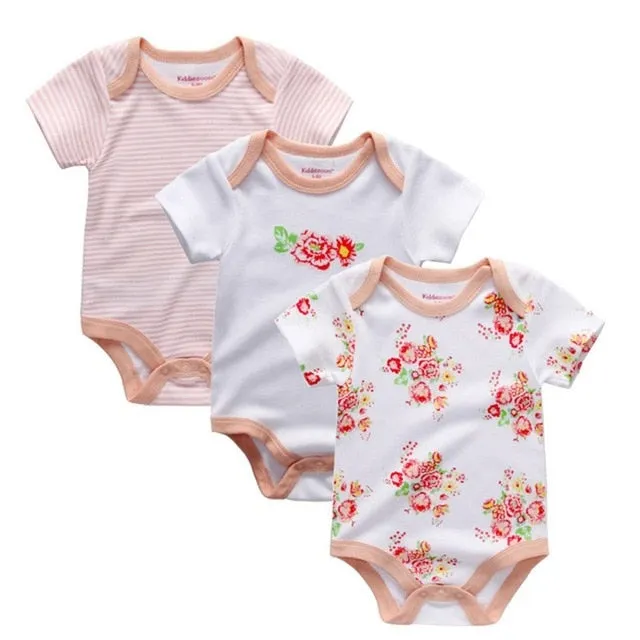 3pcs Baby Girls Bodysuit 0-12M