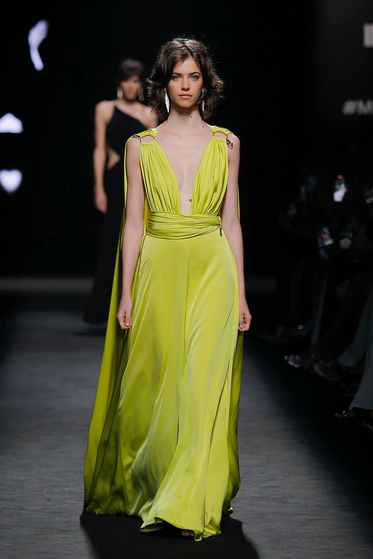 A-line Dress with Watteau Cape
