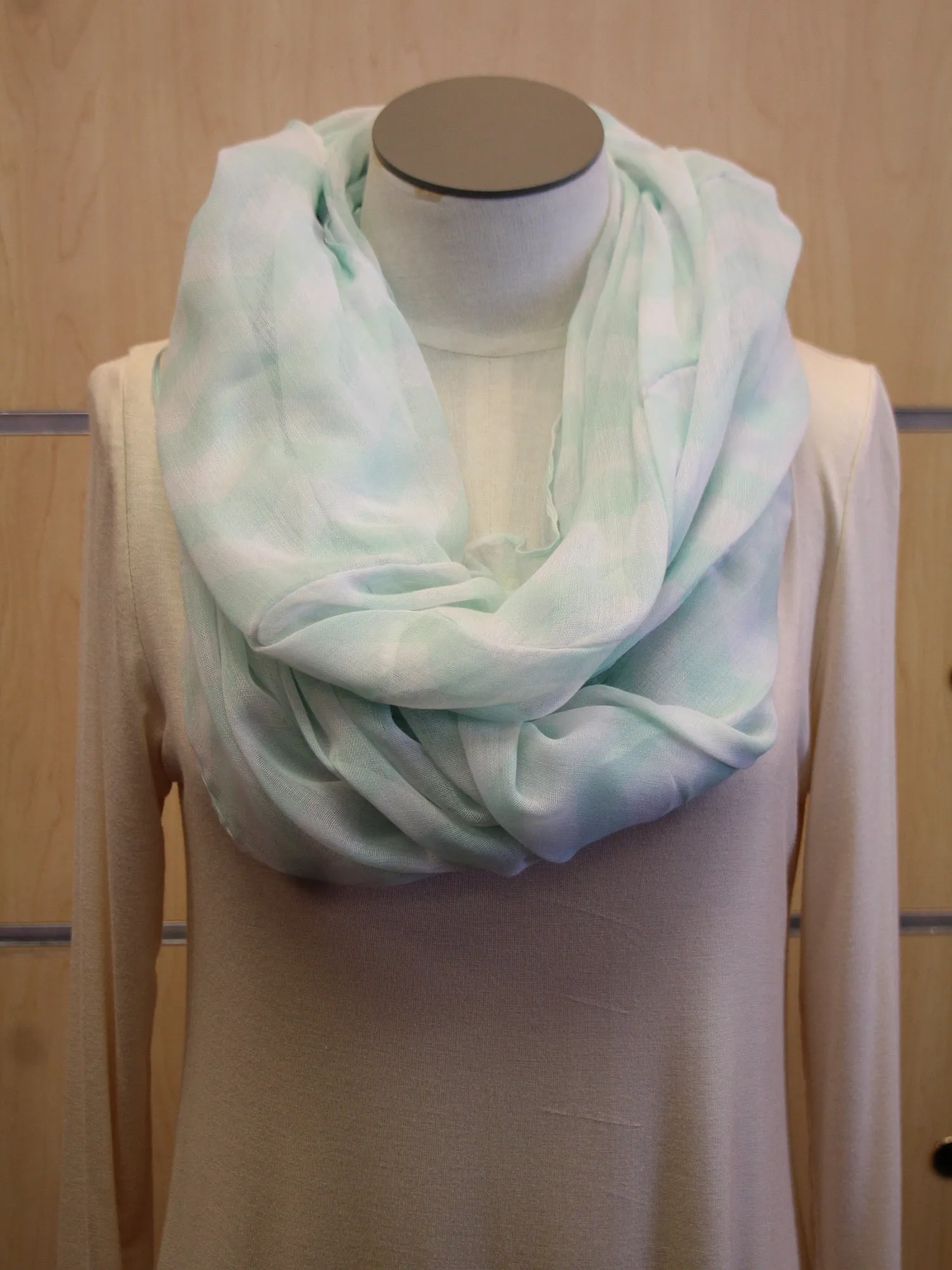 ADO | Infinity Light Mint and White Chevron Scarf