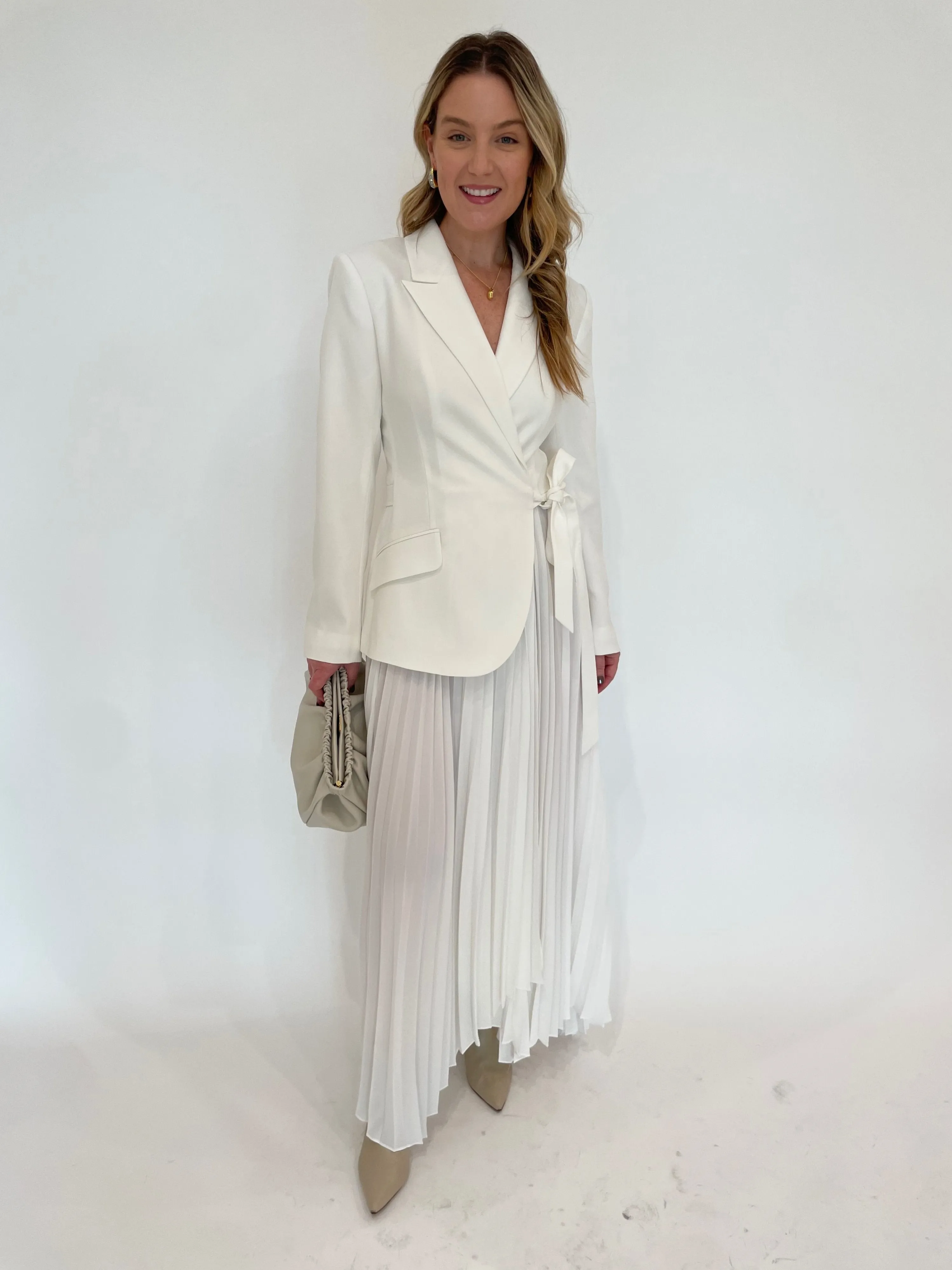 Ambretta Combo Blazer Dress - Ivory