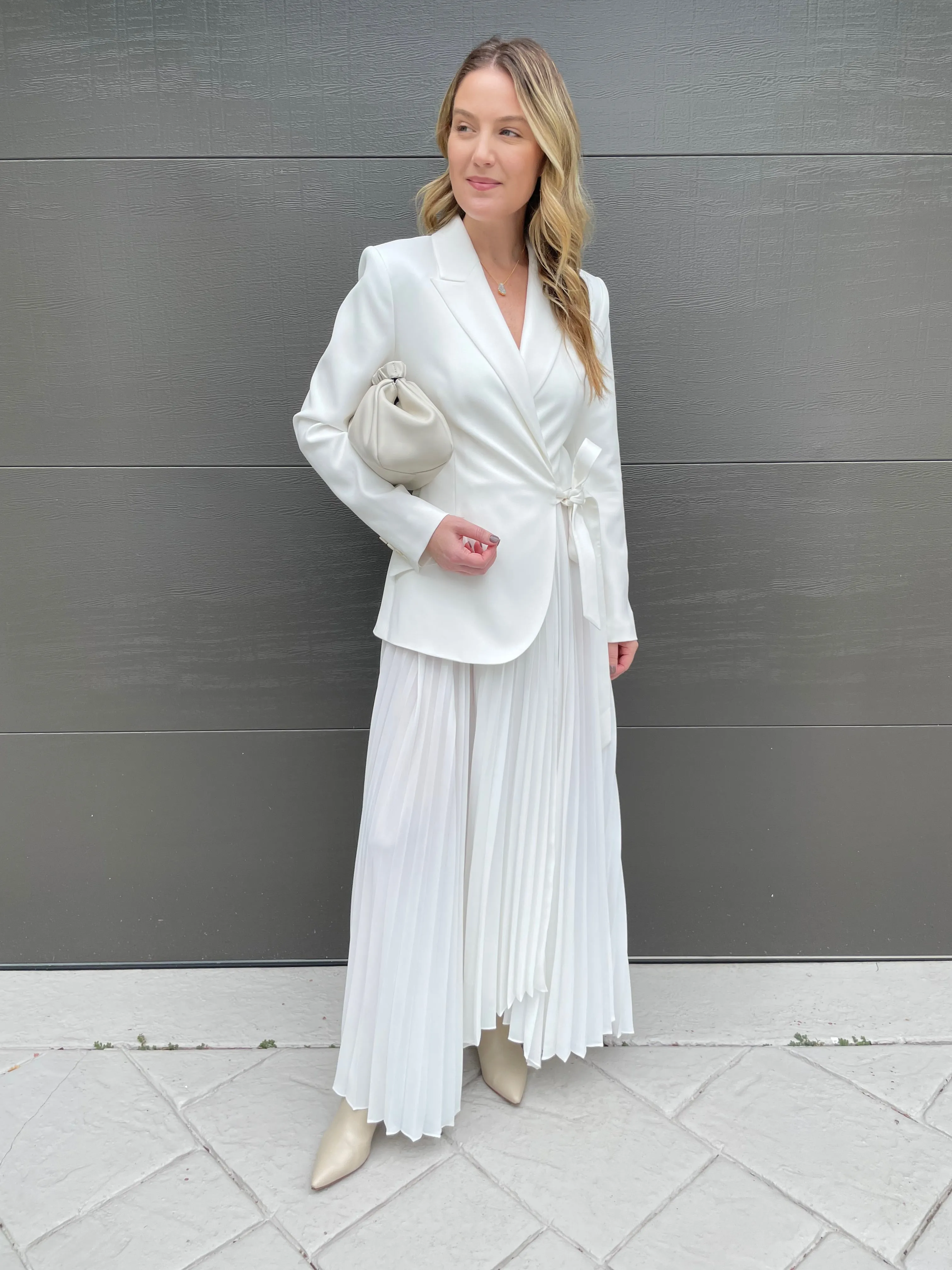 Ambretta Combo Blazer Dress - Ivory