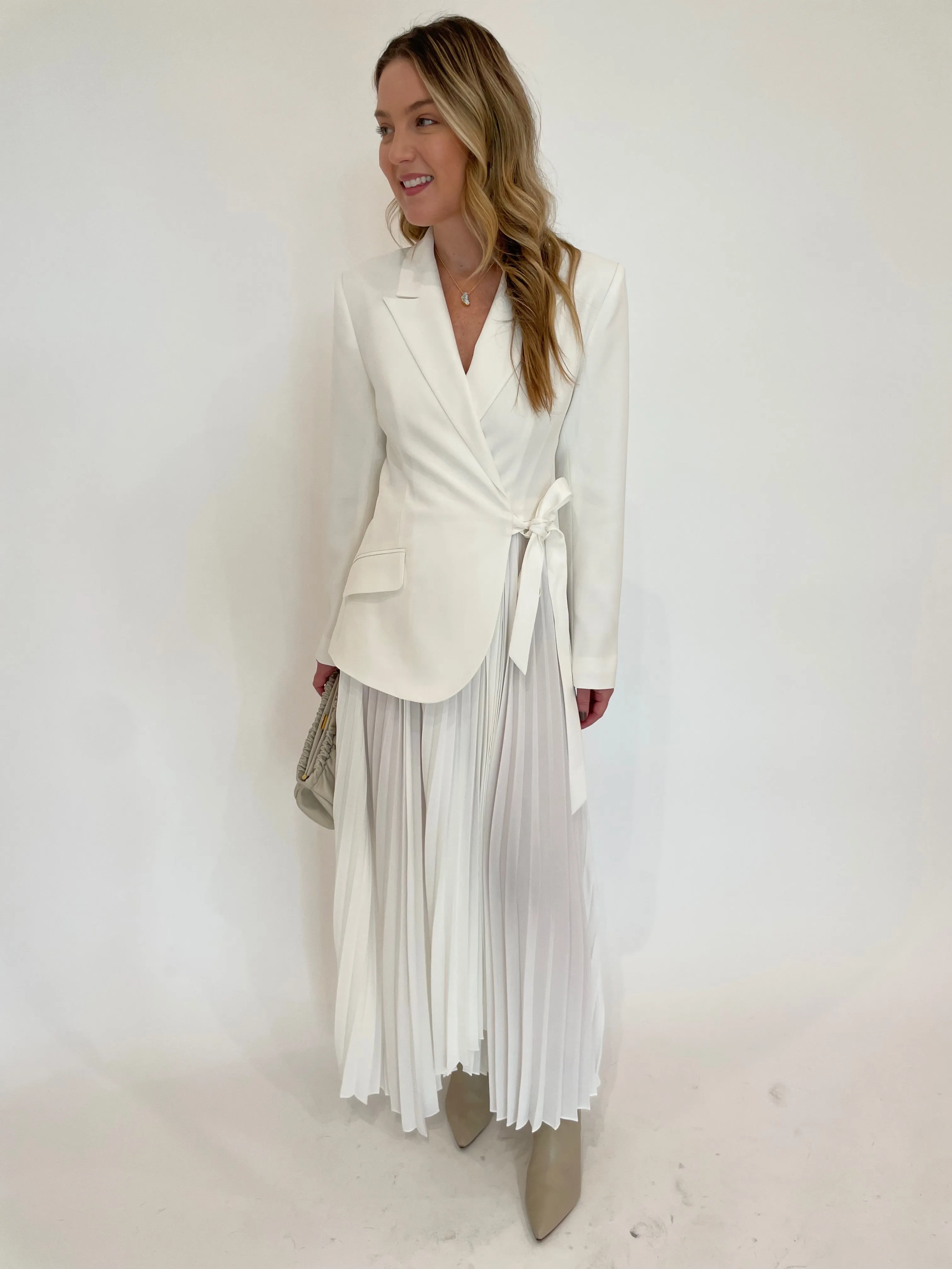 Ambretta Combo Blazer Dress - Ivory