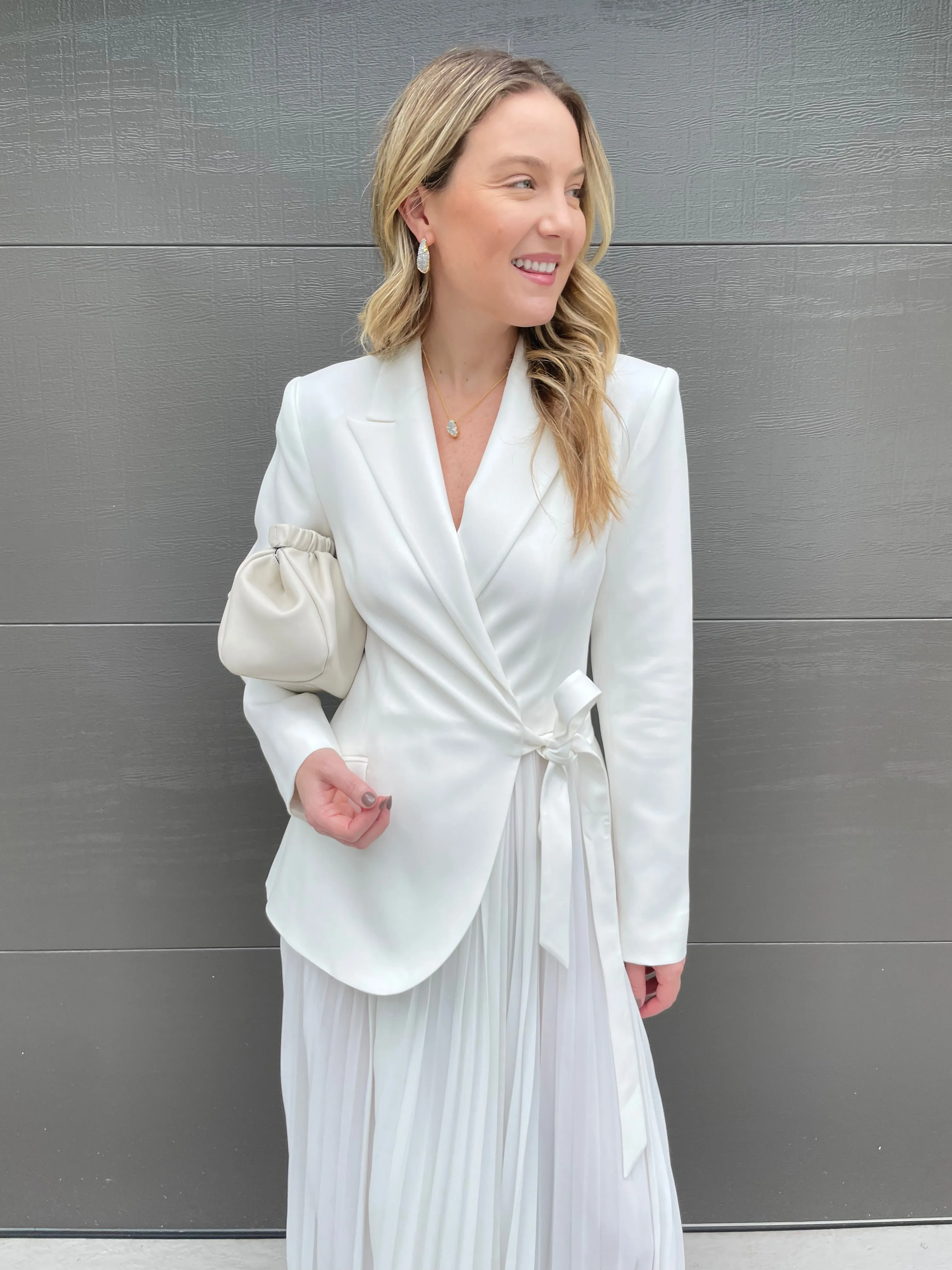 Ambretta Combo Blazer Dress - Ivory