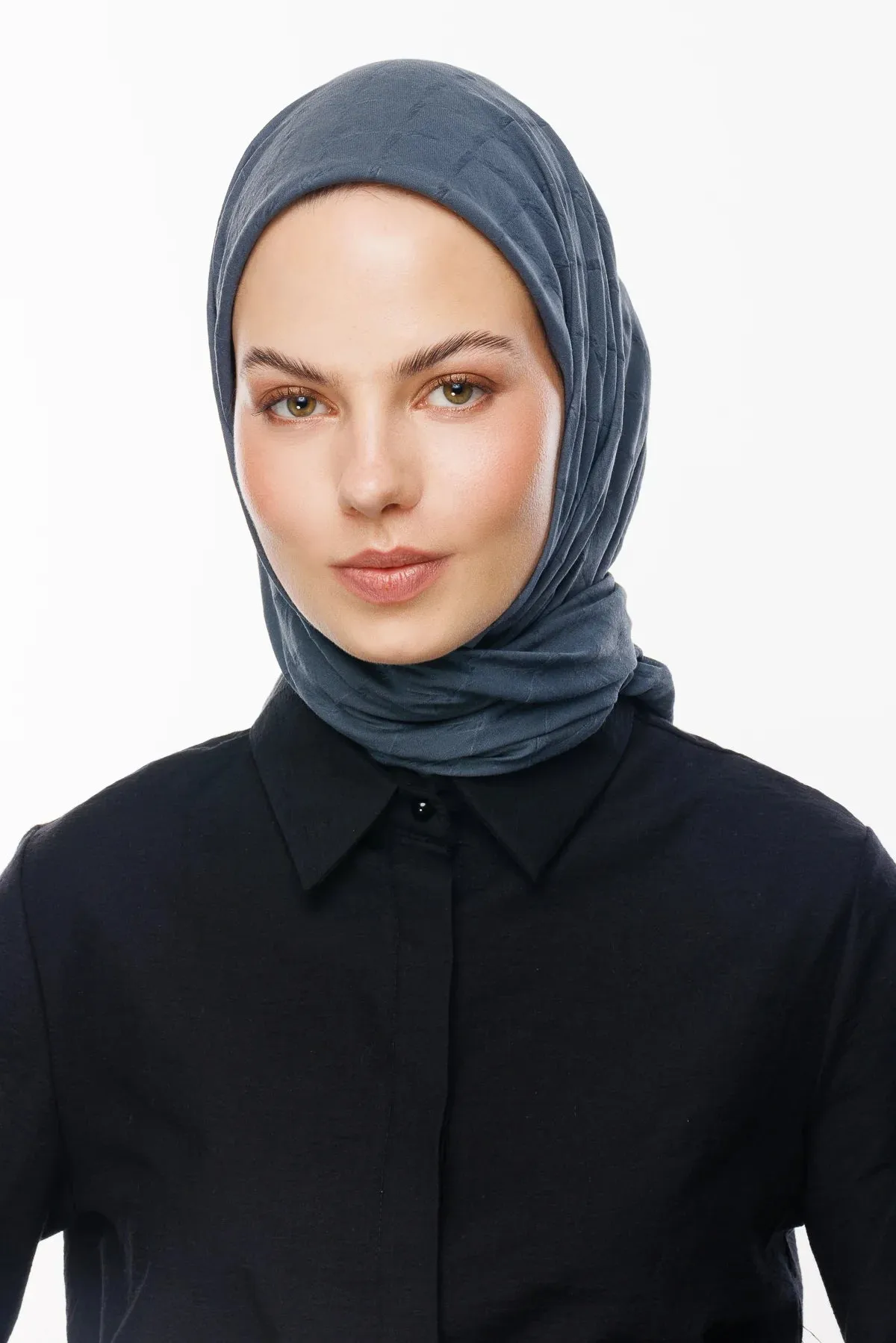 Anthracite Bamboo Jacquard Square Scarf