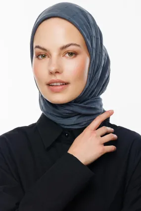 Anthracite Bamboo Jacquard Square Scarf