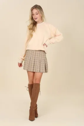 Baby Baby Plaid Pleated Mini Skirt