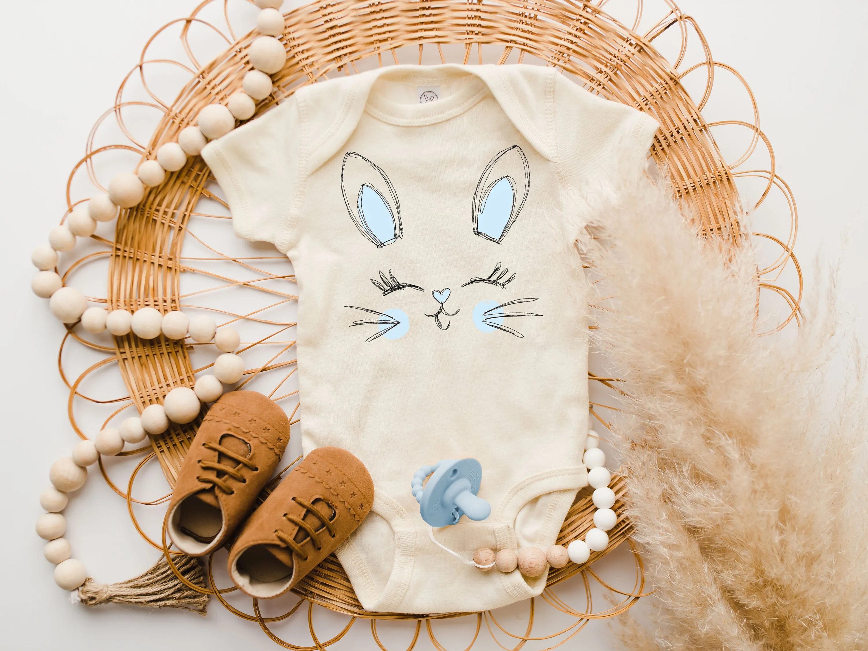 Baby Easter Bunny Romper Bunny Face Onesie®