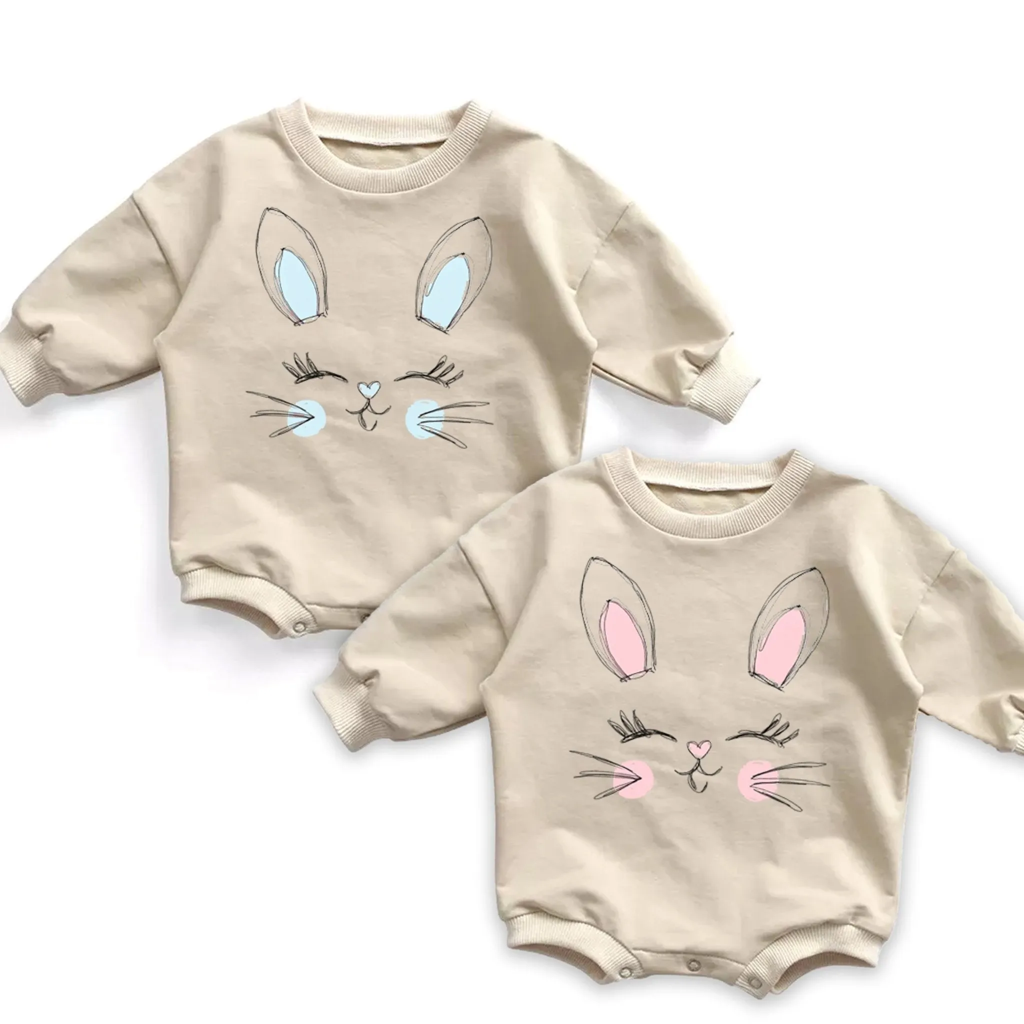 Baby Easter Bunny Romper Bunny Face Onesie®
