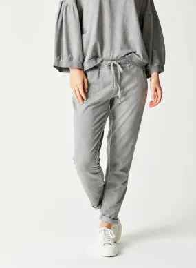 Bailey Zip Detail Joggers - Light Grey Vintage Wash