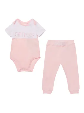 Ballet Pink Bodysuit And Pants 2-Piece Set (0-12m)