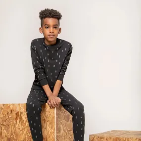Basics Block Print on Black Sweatshirt | Miles The Label