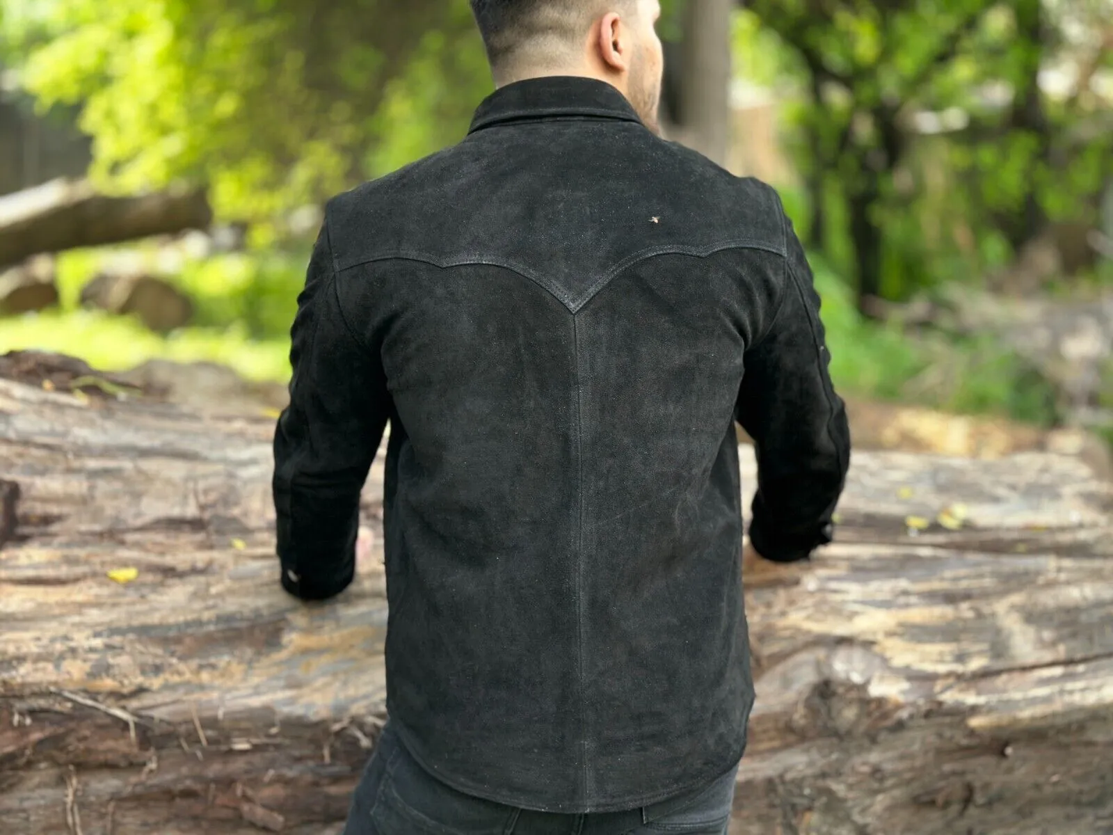 Batm Genuine Suede Leather Jacket Men Black Biker Motorcycle