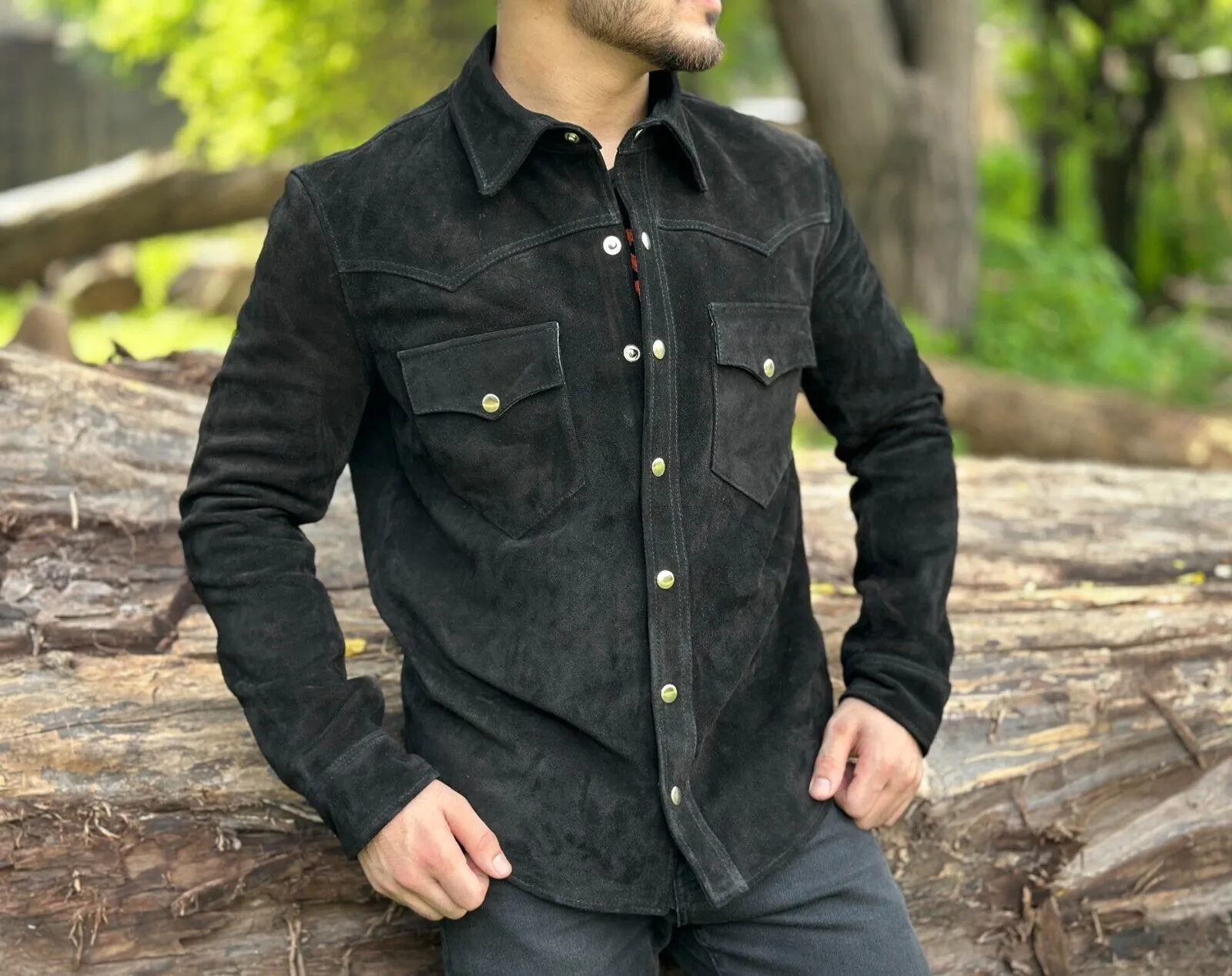 Batm Genuine Suede Leather Jacket Men Black Biker Motorcycle