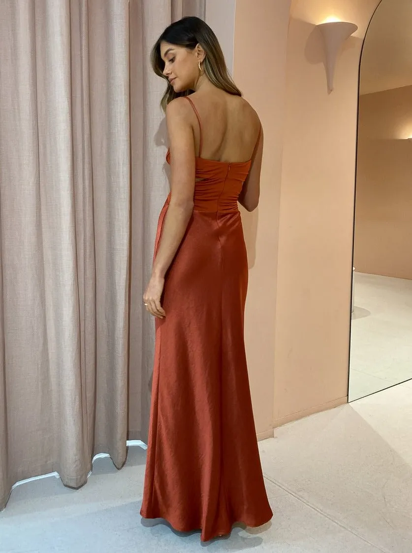 Bec and Bridge Nadia Twist Maxi Dress in Auburn