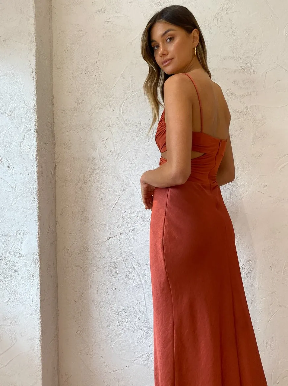 Bec and Bridge Nadia Twist Maxi Dress in Auburn