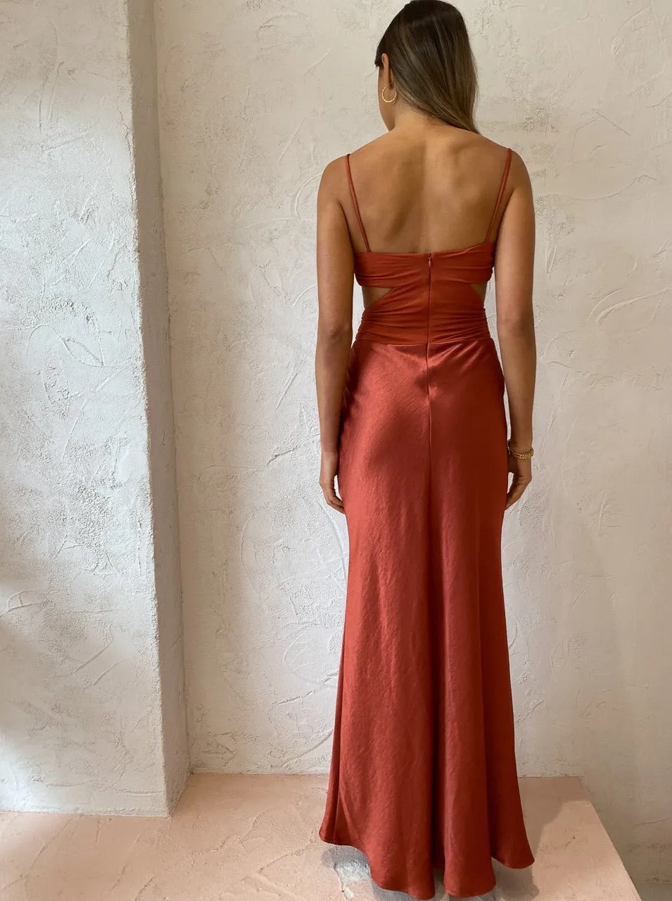 Bec and Bridge Nadia Twist Maxi Dress in Auburn