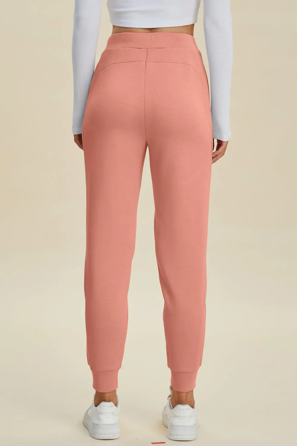 BELLE Basics Full Size Air Scuba Drawstring High Waist Joggers