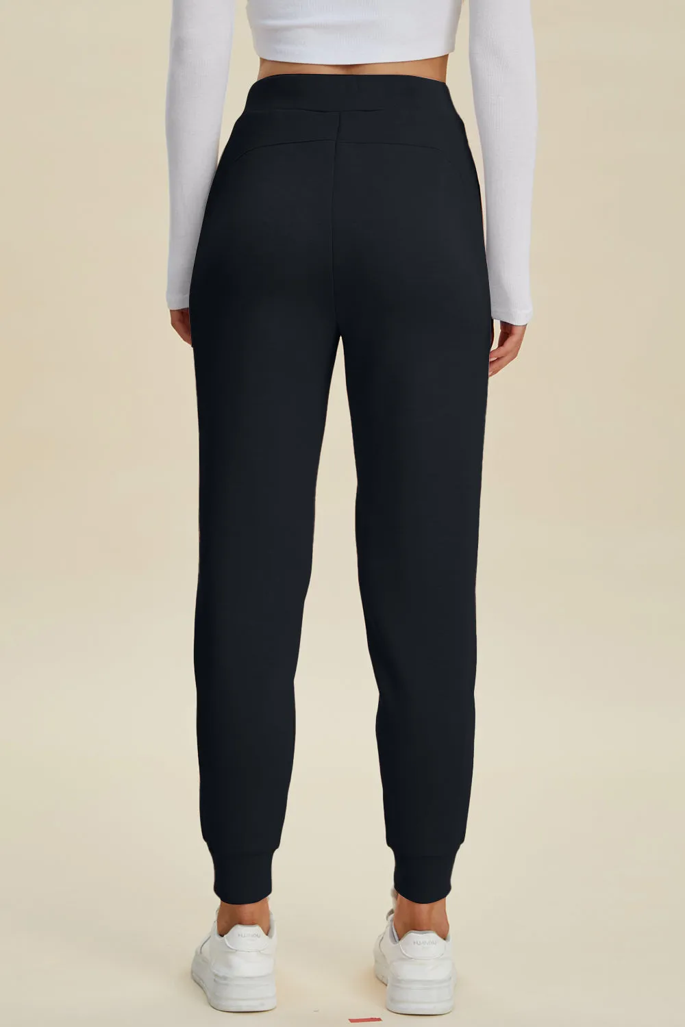 BELLE Basics Full Size Air Scuba Drawstring High Waist Joggers