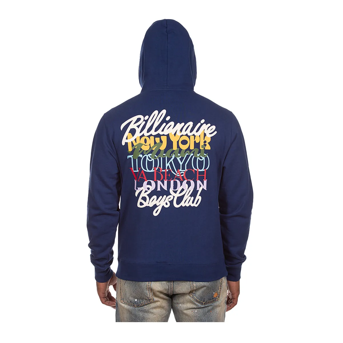 Billionaire Boys Club Mens World Tour Hoodie 8311-460 Blue Depths
