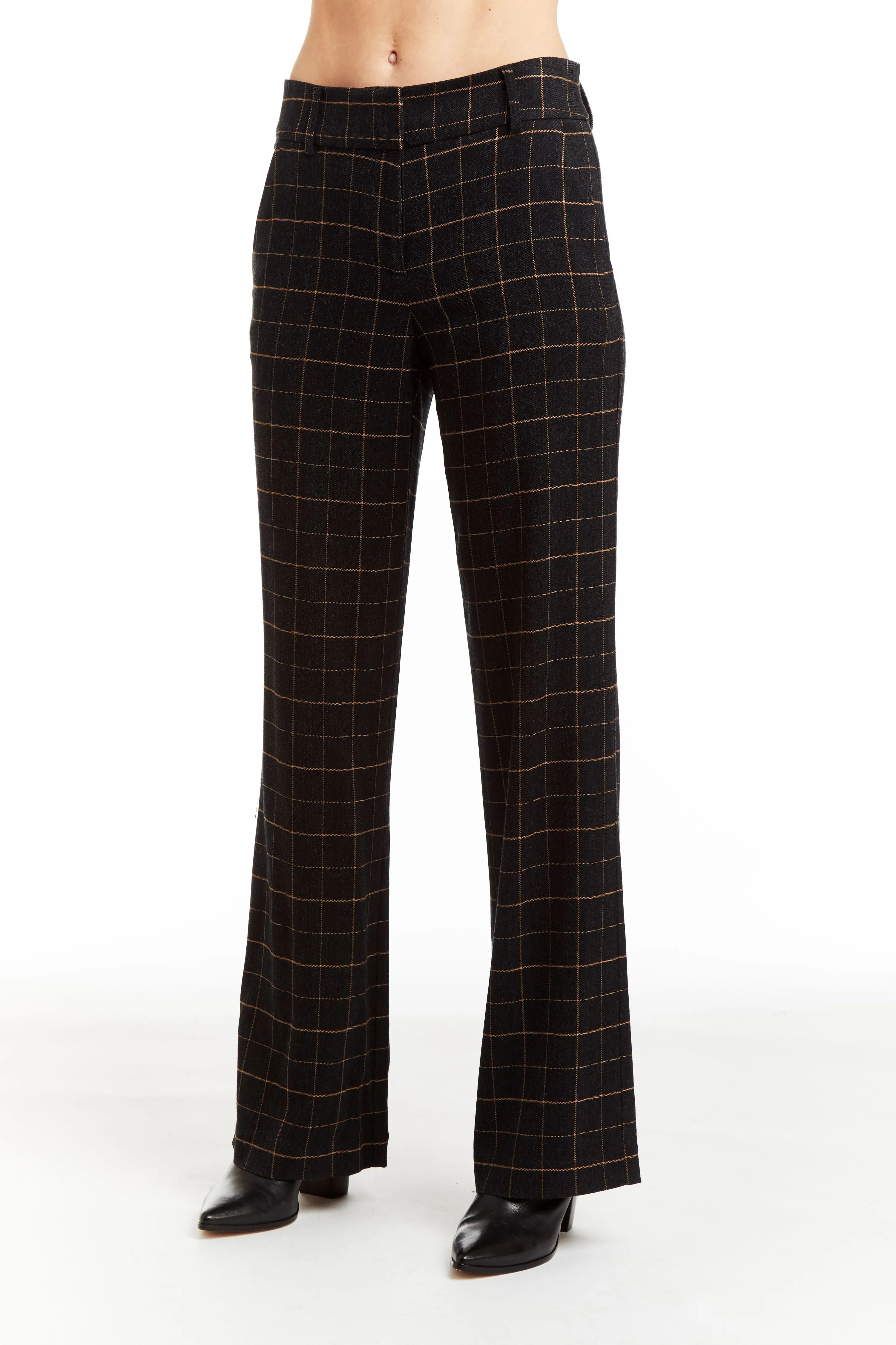Black And Camel Checkered Juliette Pant