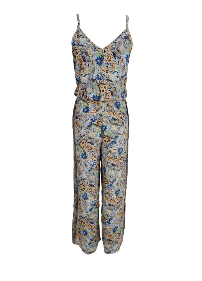 Black Colour - Bcluna Ella Jumpsuit - Botanical Blue