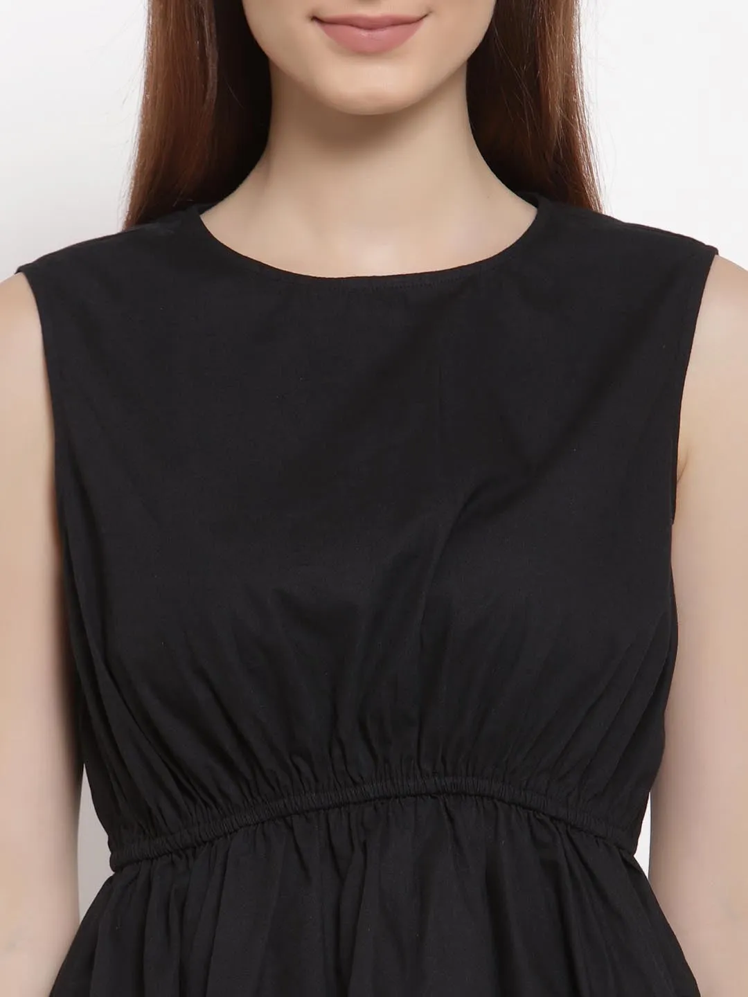 Black Elasticated High Low