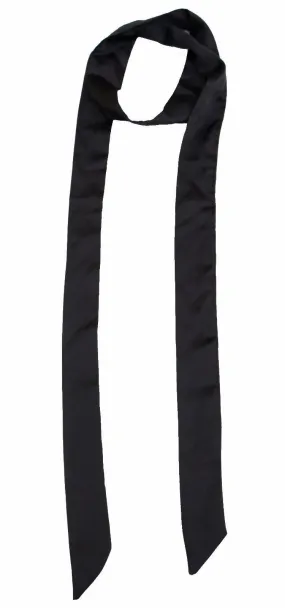 Black Long Skinny Scarf Women Mens Satin Faux Silk Long Slim Ribbon Thin