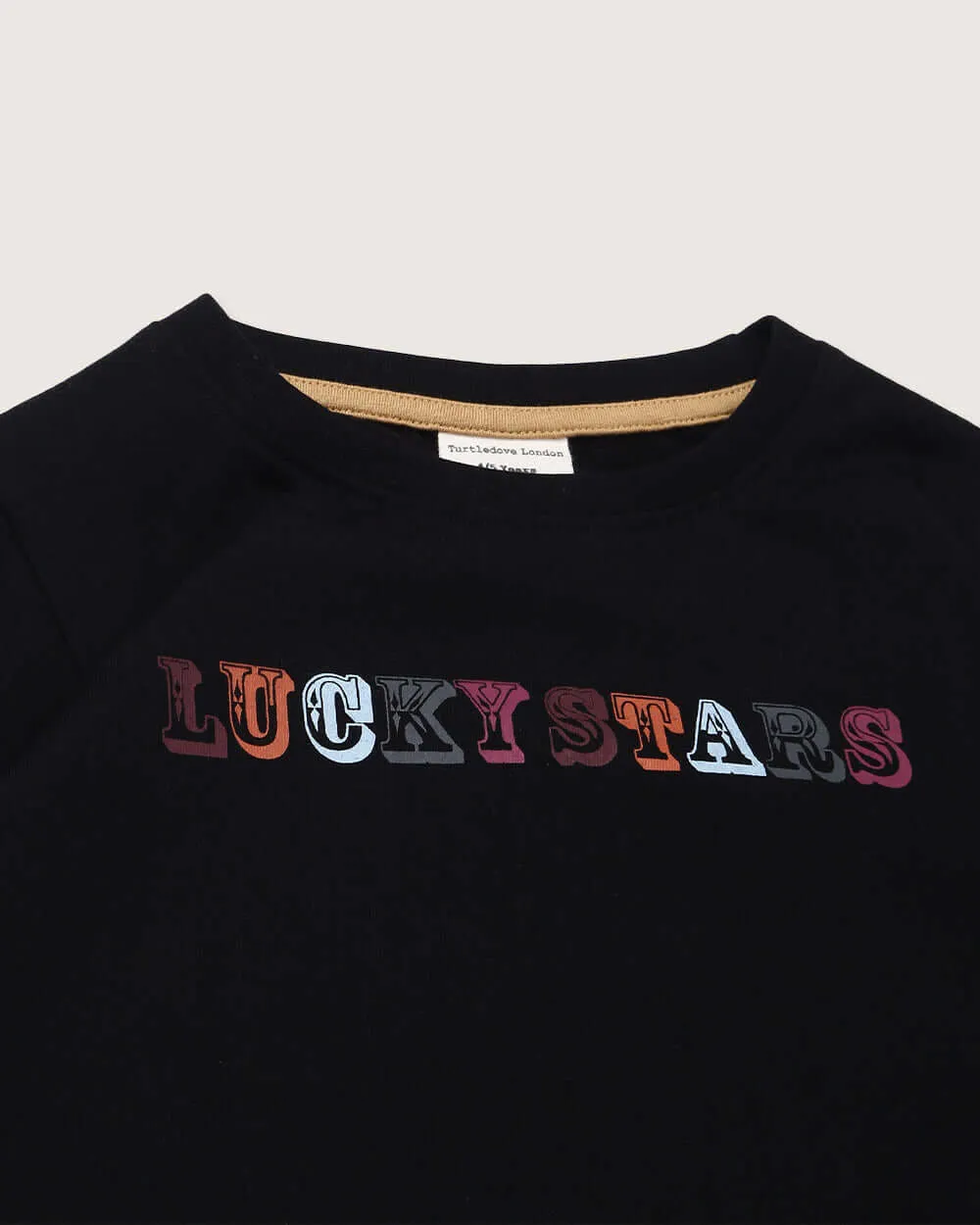 Black Lucky Stars Print Top