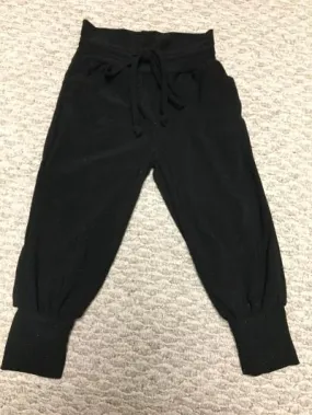 Black solid ITY Track pocket pant