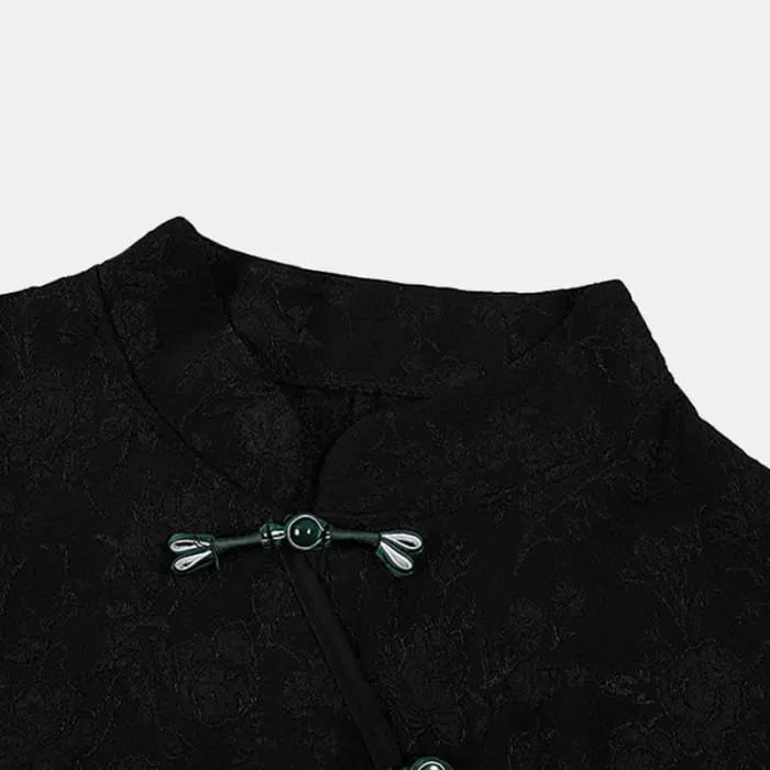 Black Vintage Buckle T-Shirt Pleated Mini Skirt