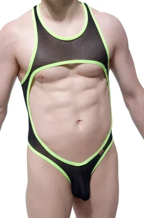 Bodysuit Thong Medis Net Black