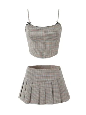 Bonnyshow Ixchel Crop Top & Pleated Mini Skirt Set