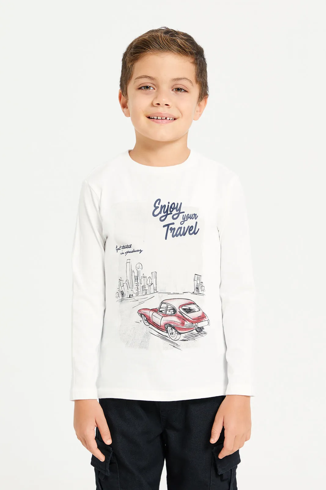 Boys Enjoy Your Travel Print T-Shirt