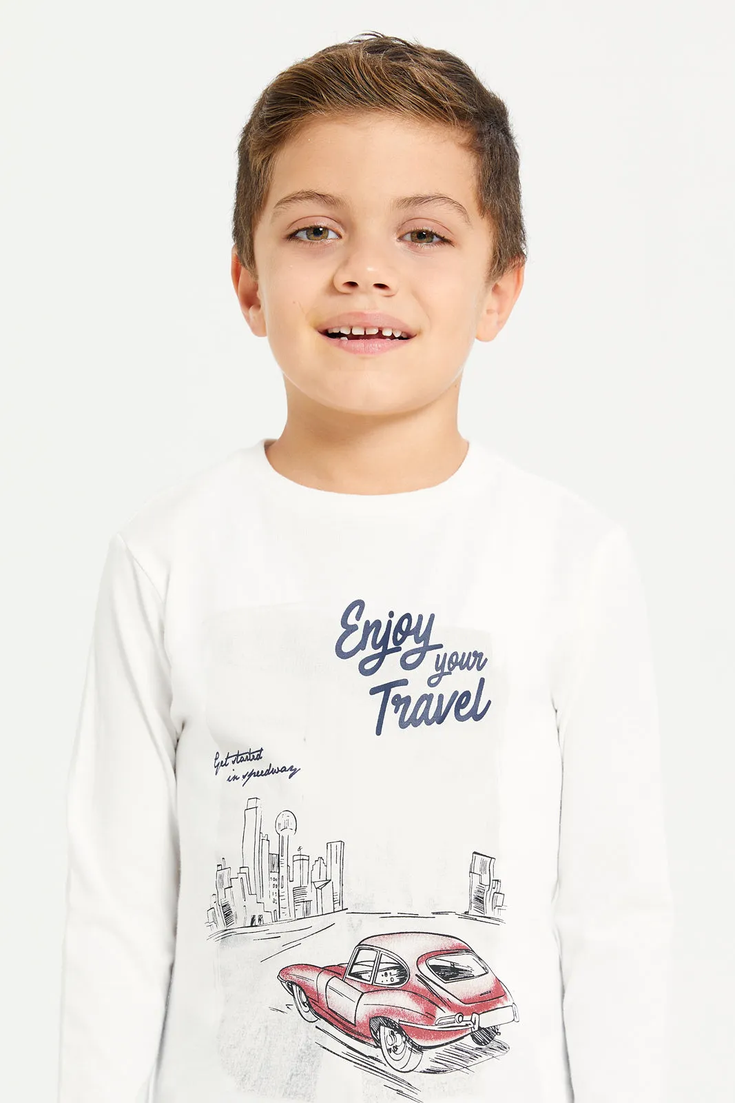 Boys Enjoy Your Travel Print T-Shirt