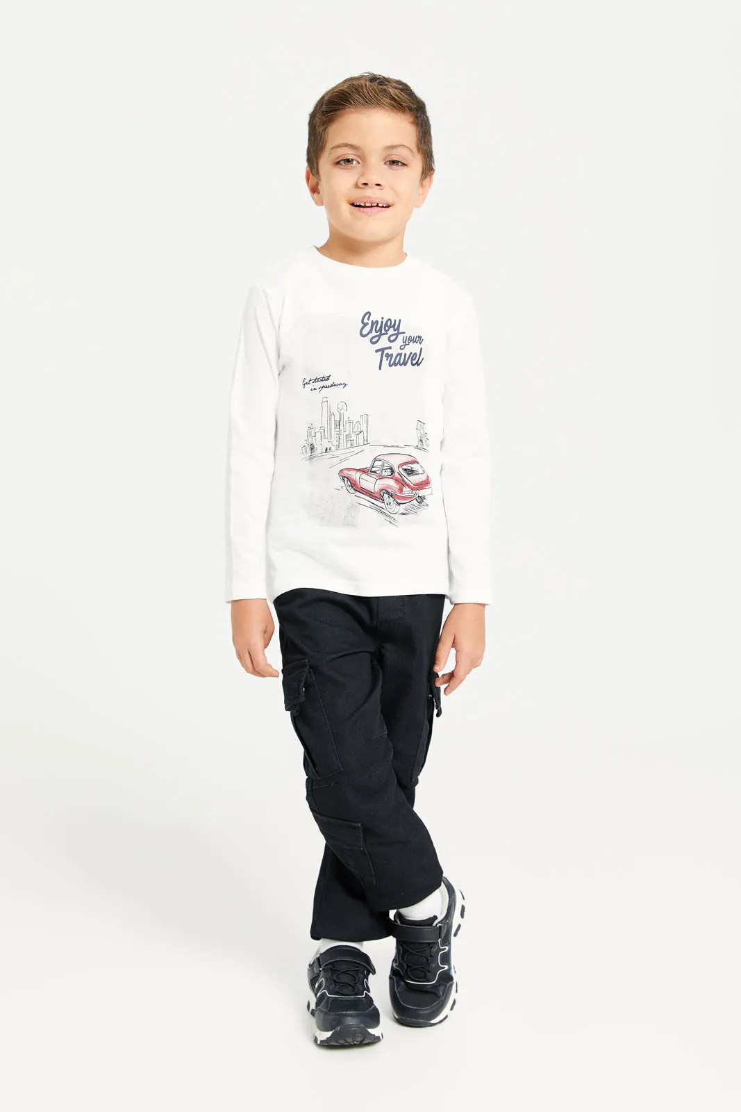 Boys Enjoy Your Travel Print T-Shirt