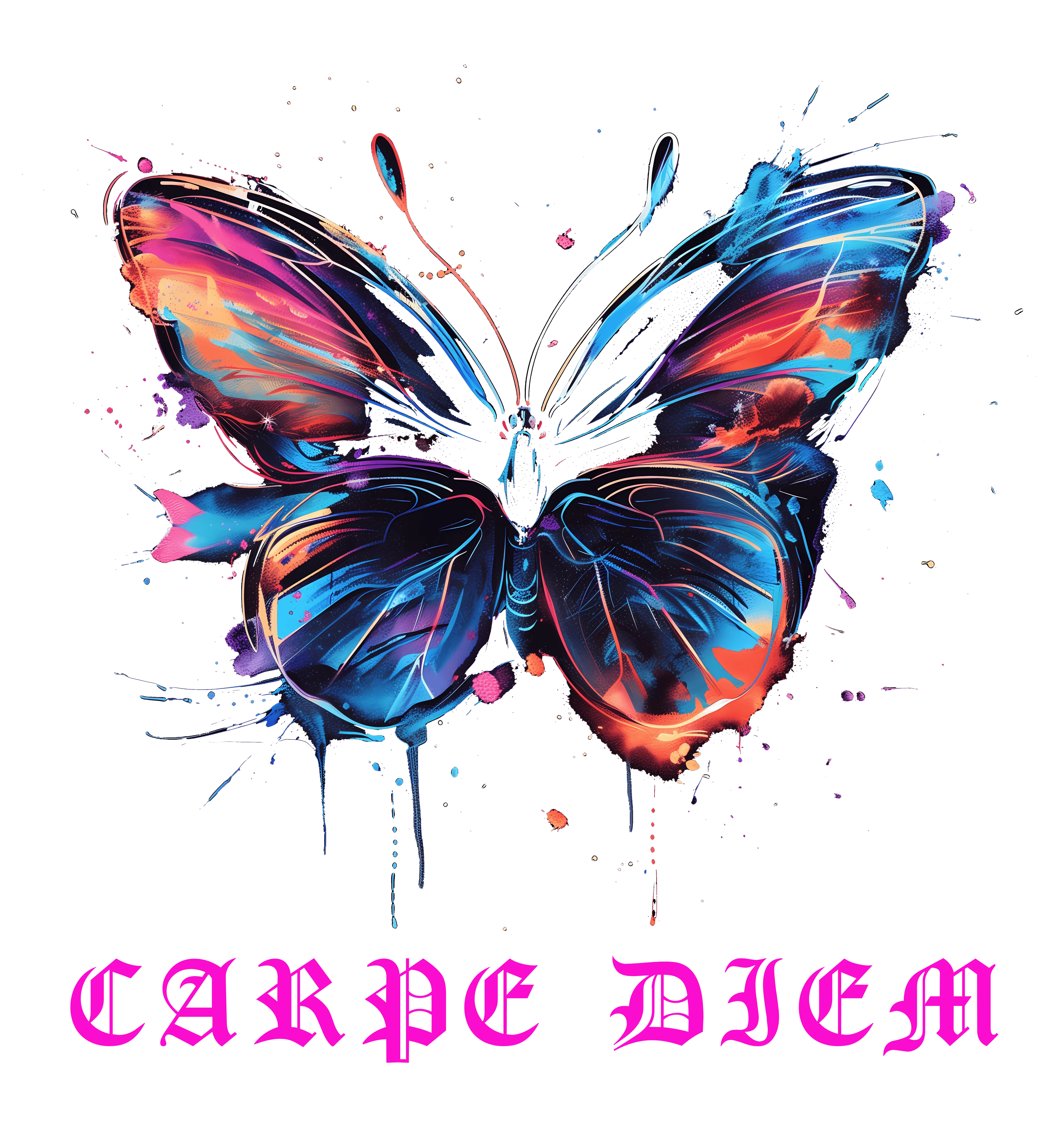 Butterfly Neon Design Premium Oversized Cotton Tshirt
