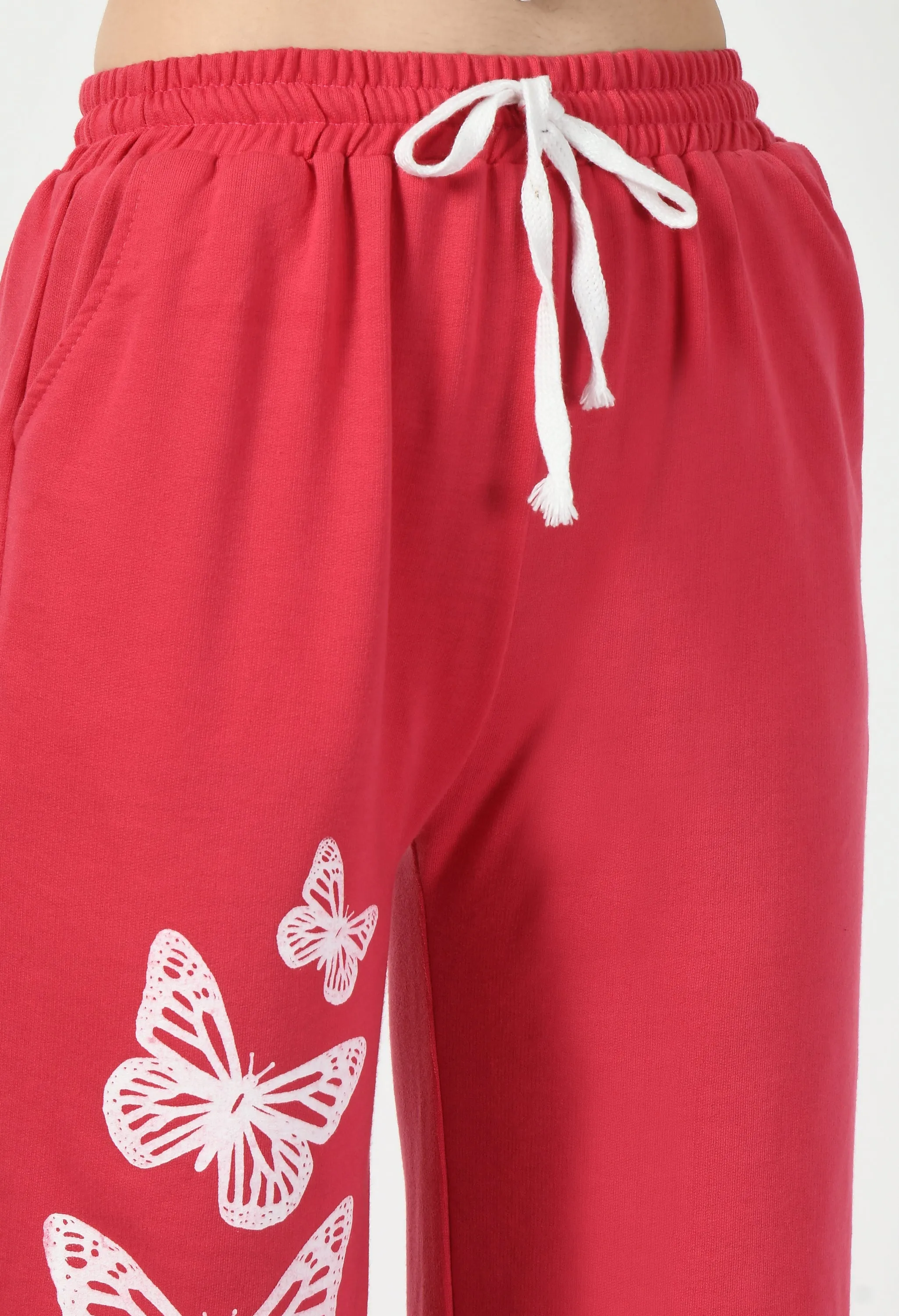 Butterfly Printed Pink Jogger