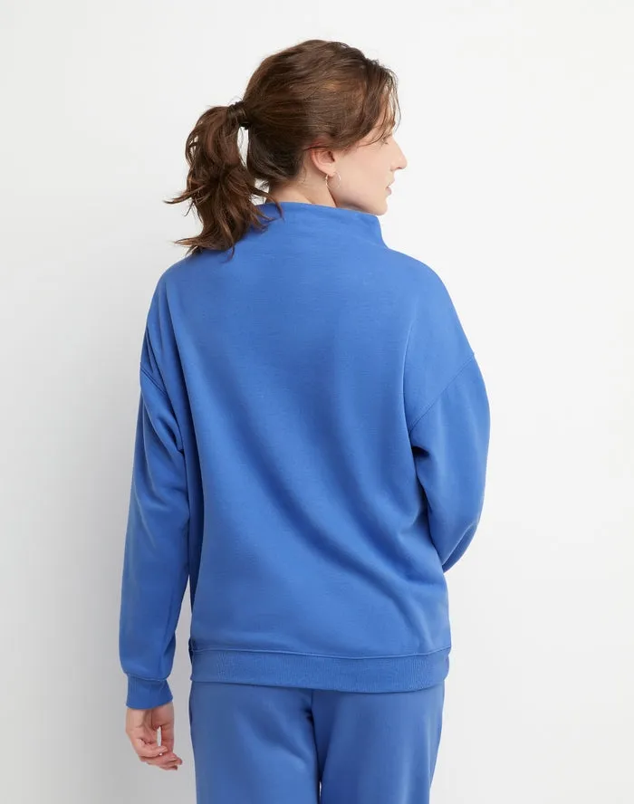 Champion Women's Campus Eco Fleece Funnel Neck Sweatshirt Warm Blueberry W4660G 586GUA GLF