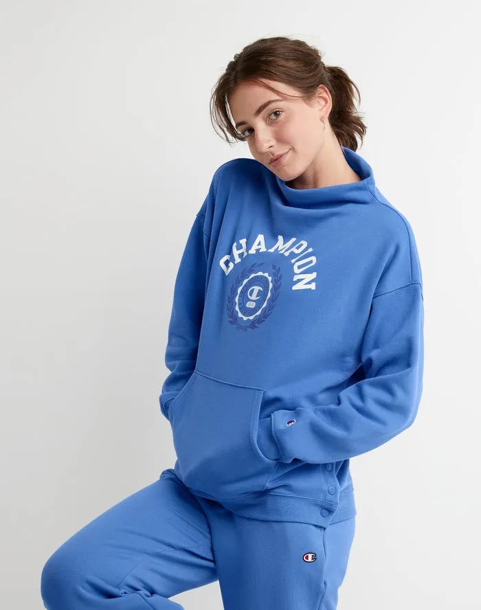 Champion Women's Campus Eco Fleece Funnel Neck Sweatshirt Warm Blueberry W4660G 586GUA GLF