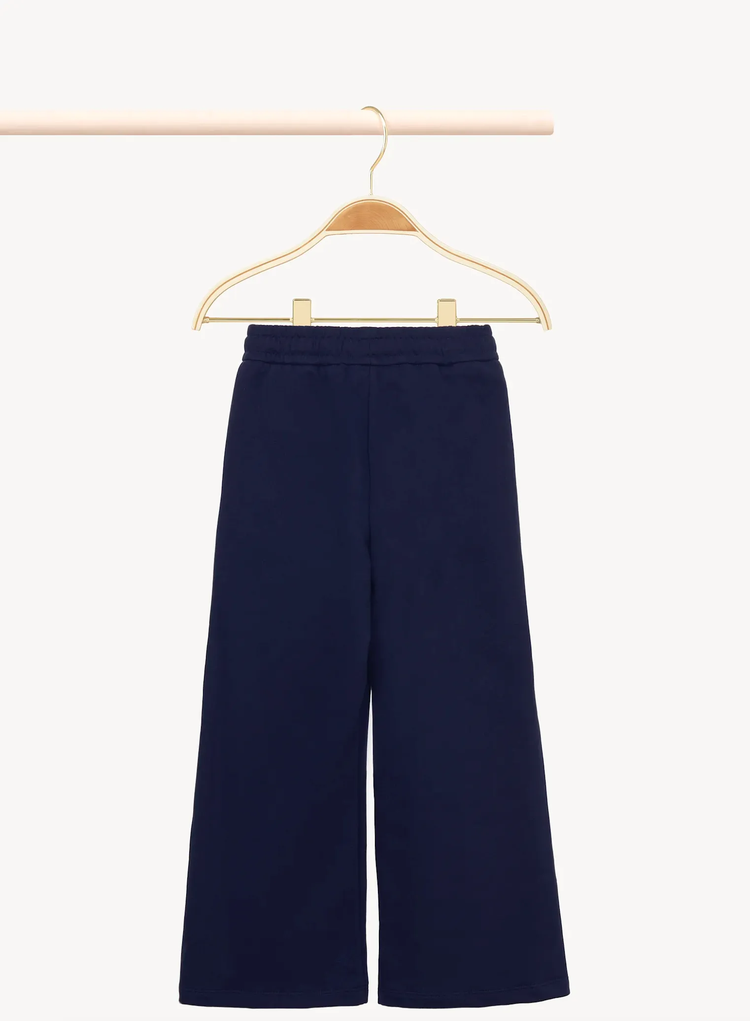 Chloé Girls Navy Blue Cotton Wide-Leg Joggers