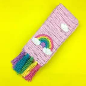 Chunky Pastel Rainbow Cloud Scarf (Baby Pink)