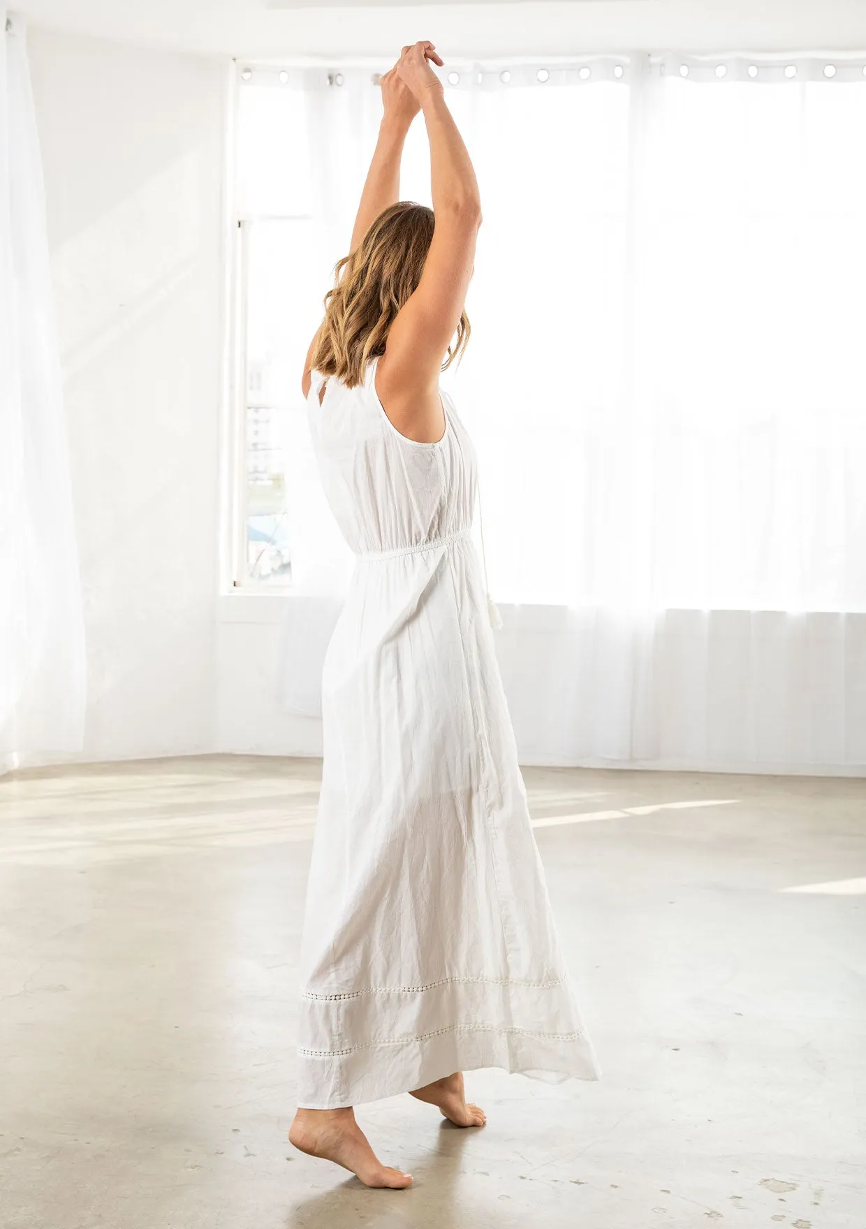 Classy Cinched Waist Beach Maxi Dress