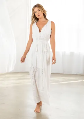 Classy Cinched Waist Beach Maxi Dress