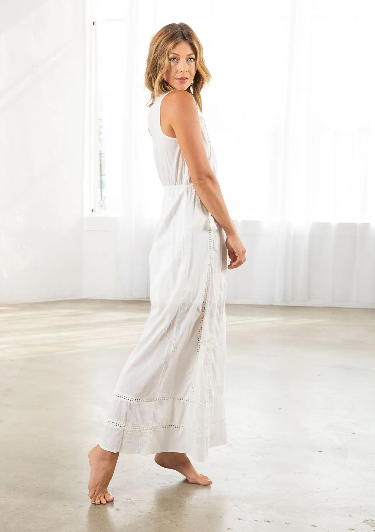 Classy Cinched Waist Beach Maxi Dress