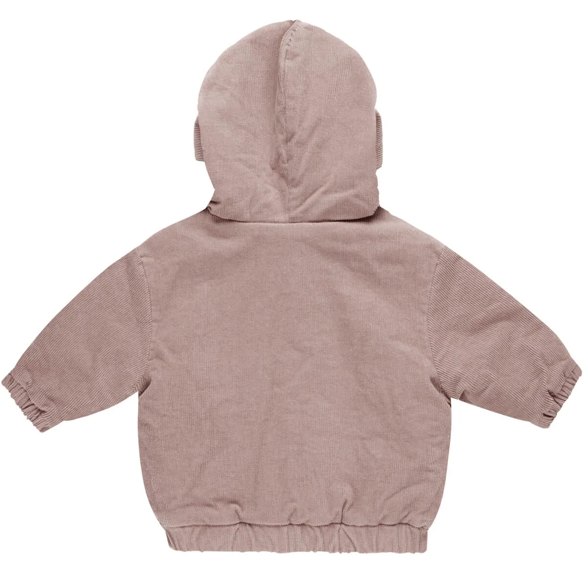 Corduroy Hooded Jacket in Mauve by Quincy Mae